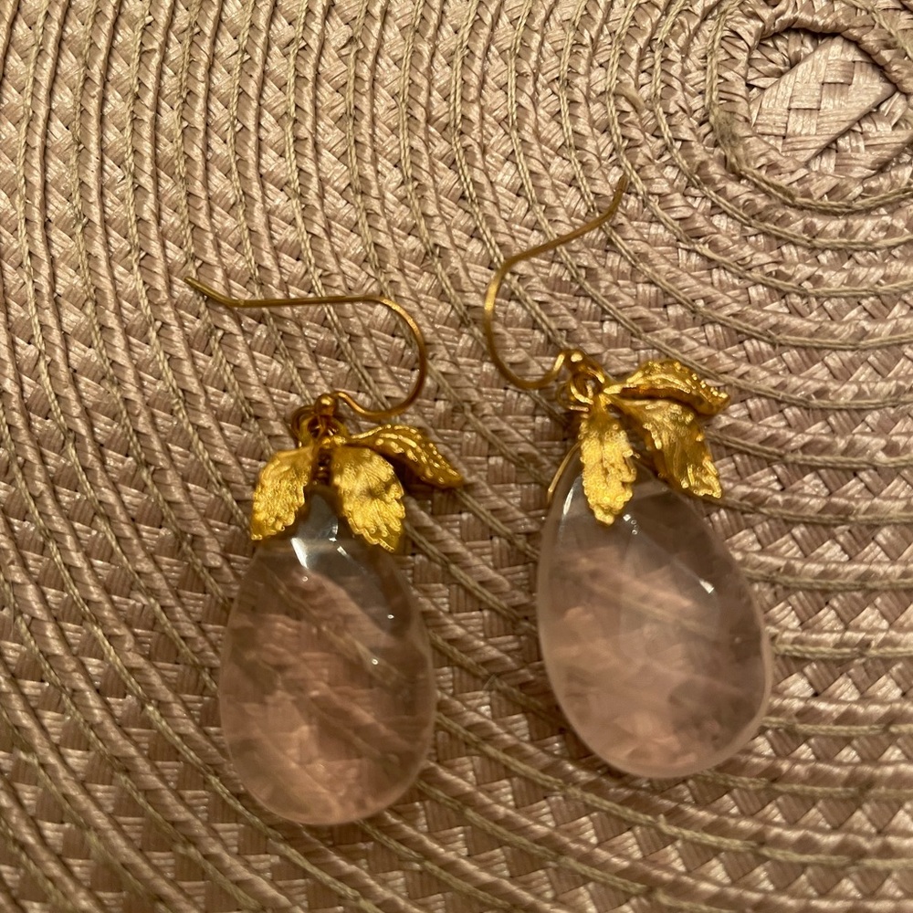 Pink drop earrings